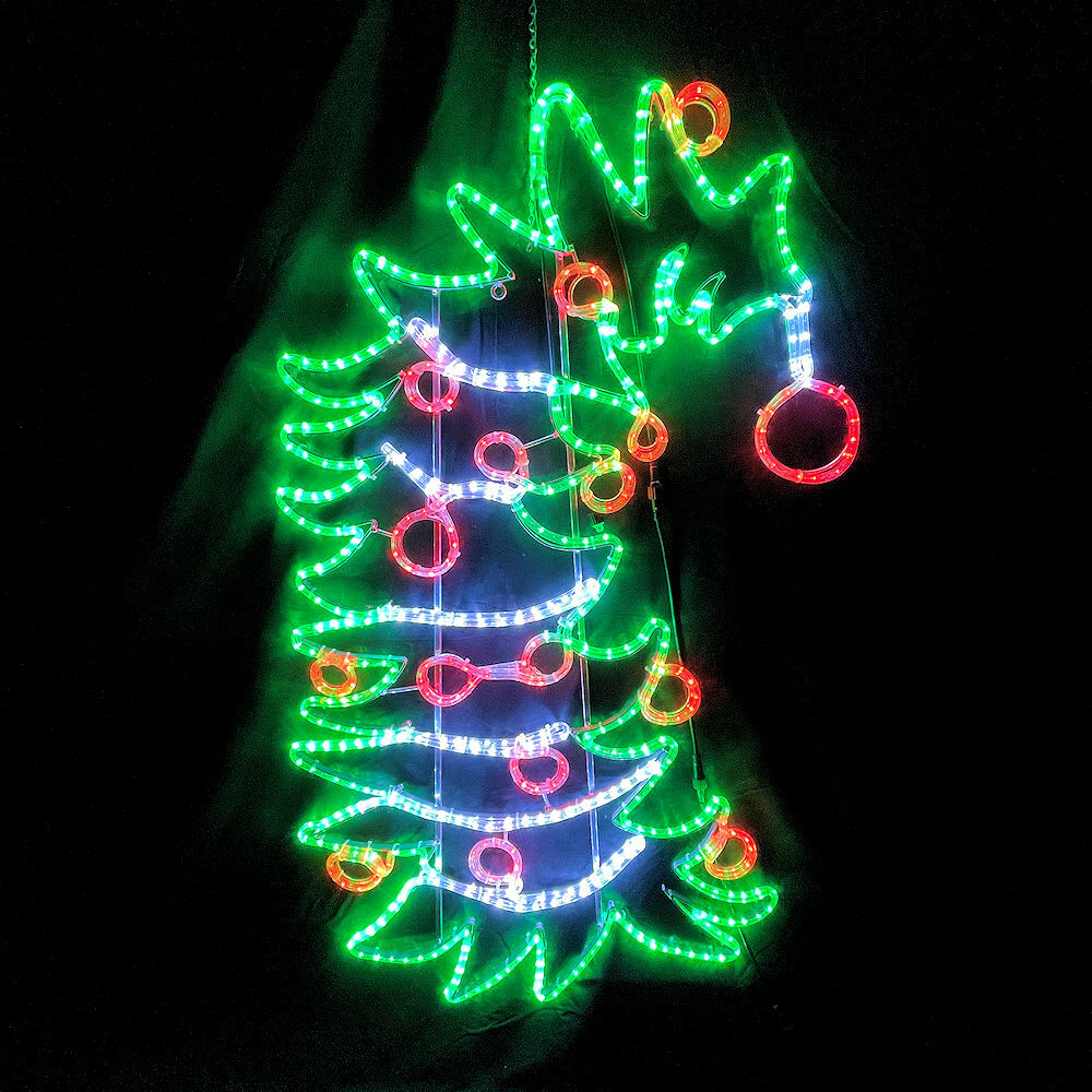 H150CM Bent Pre Decorated Christmas Tree Light