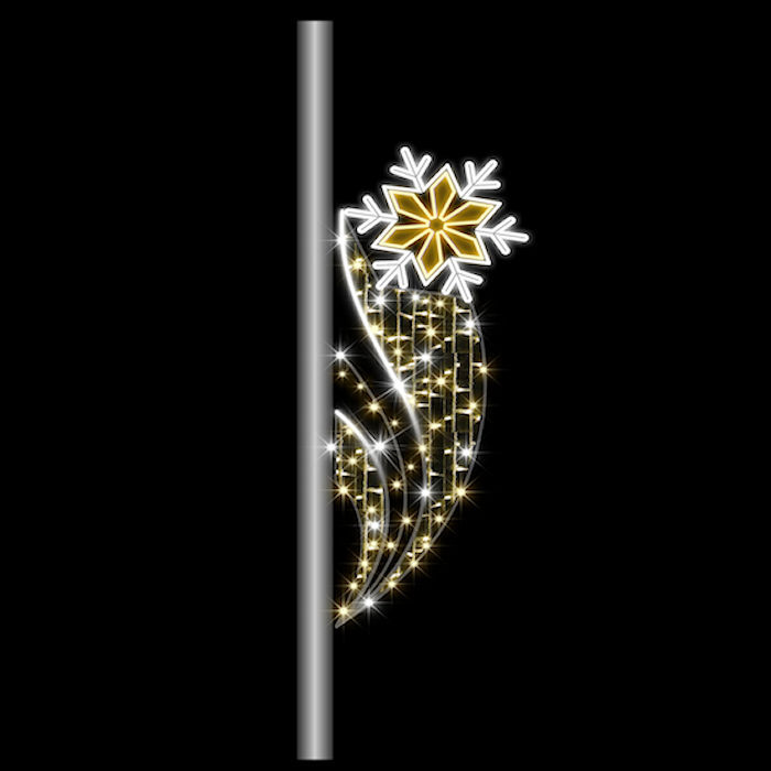 Snowflaske Light Pole Decorations For Christmas 180*64cm