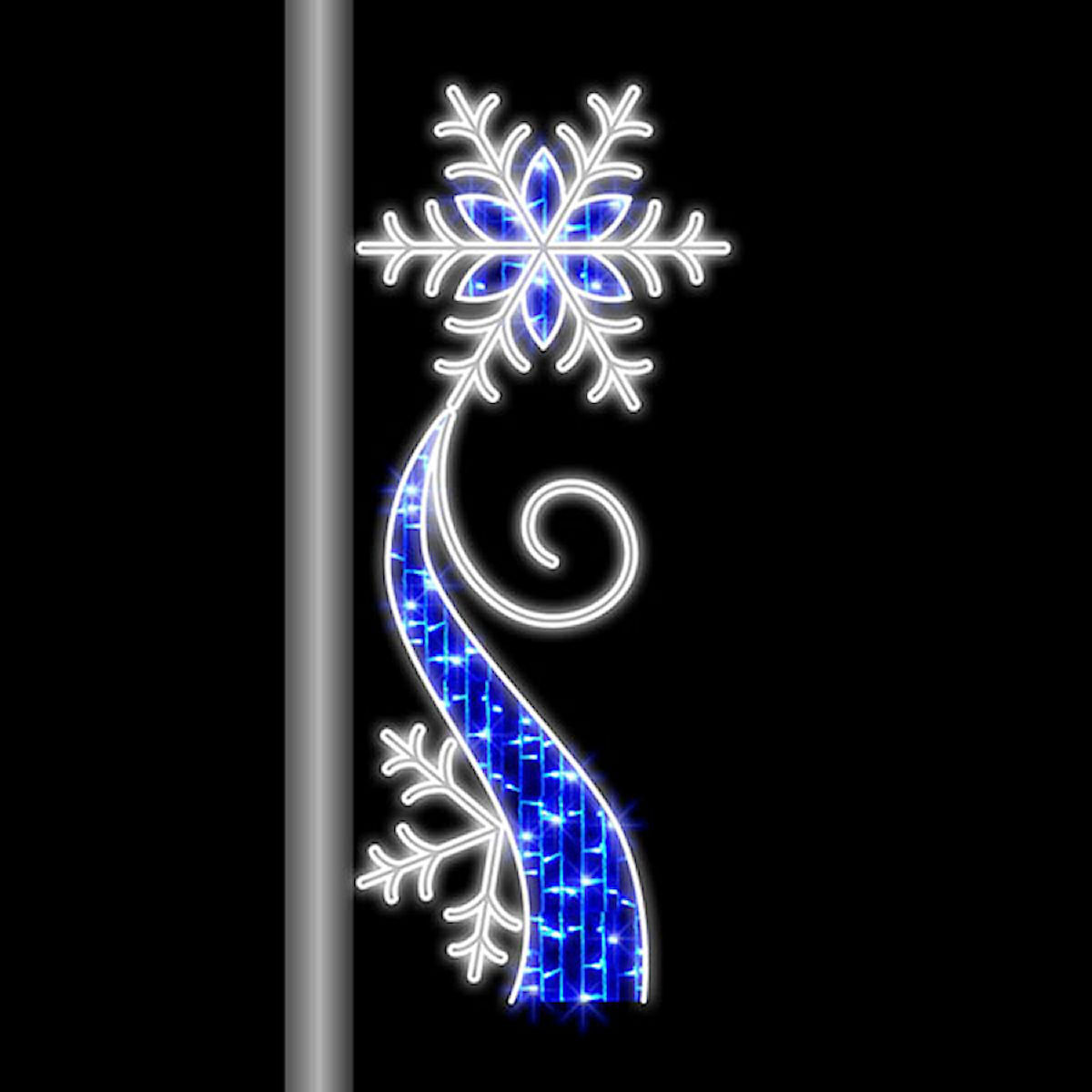 Lamp Pole Snowflake Blue 60X150cm